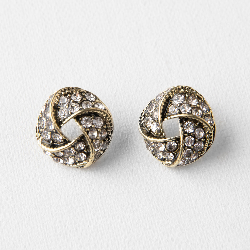 Antiqued Crystal Studs