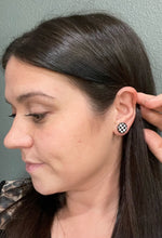 Load image into Gallery viewer, Black and White Checkered Stud Earring
