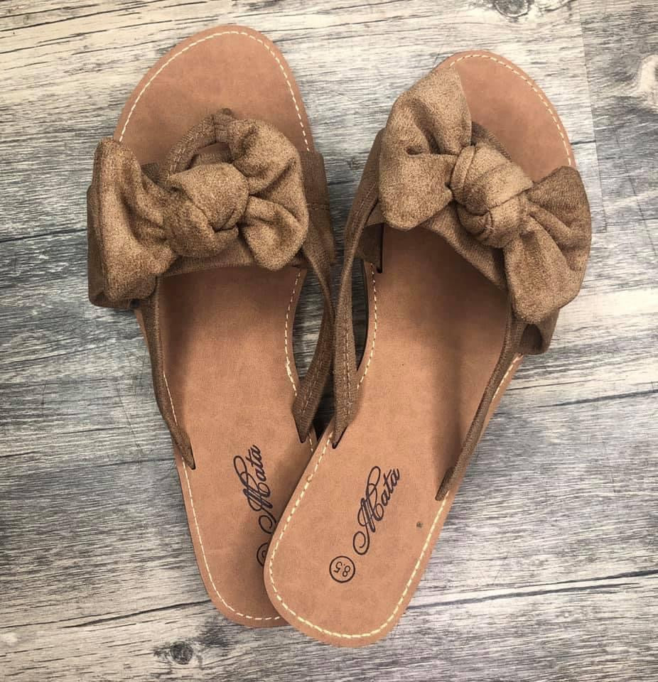 Taupe Bow Shoes